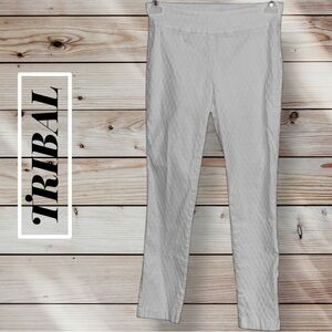 ‼️TRIBAL WHITE TEXTURE PULL ON STRETCH PANTS